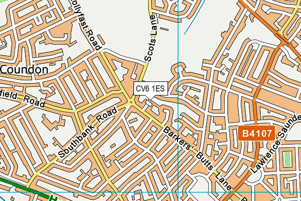 CV6 1ES map - OS VectorMap District (Ordnance Survey)