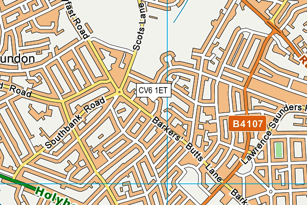 CV6 1ET map - OS VectorMap District (Ordnance Survey)