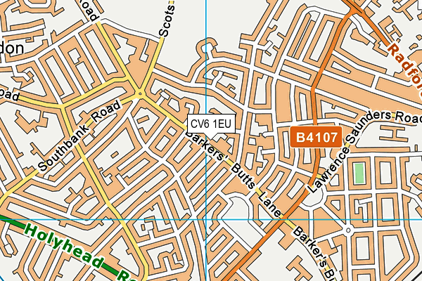 CV6 1EU map - OS VectorMap District (Ordnance Survey)