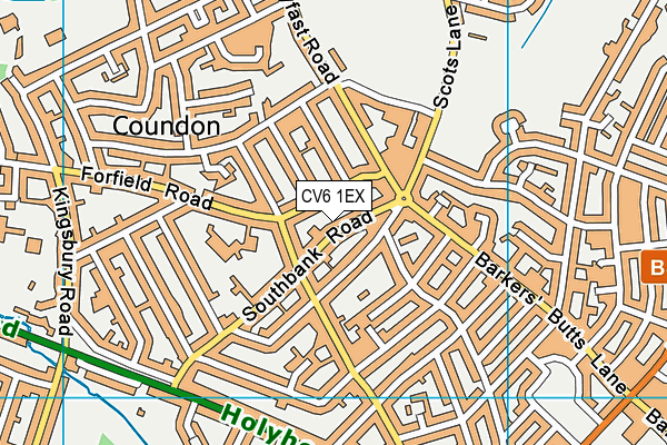 CV6 1EX map - OS VectorMap District (Ordnance Survey)