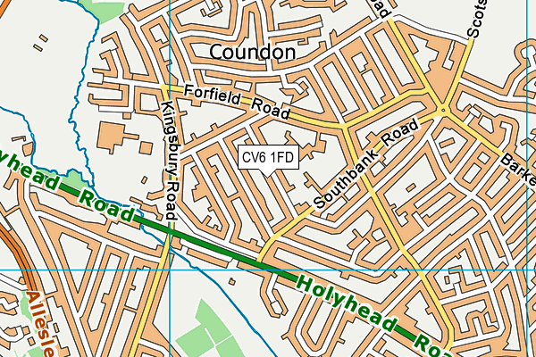 CV6 1FD map - OS VectorMap District (Ordnance Survey)