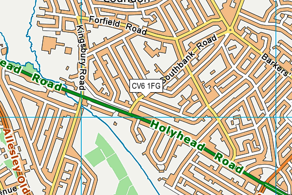 CV6 1FG map - OS VectorMap District (Ordnance Survey)