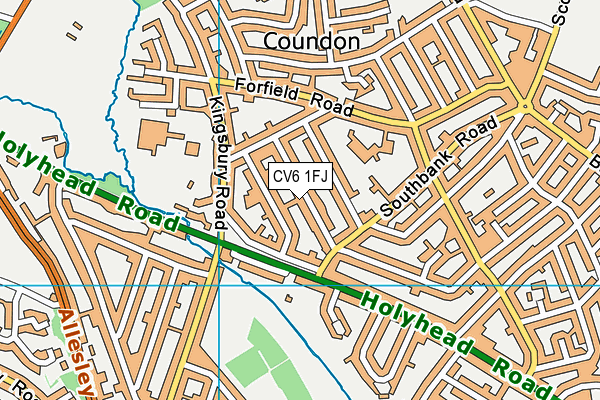 CV6 1FJ map - OS VectorMap District (Ordnance Survey)