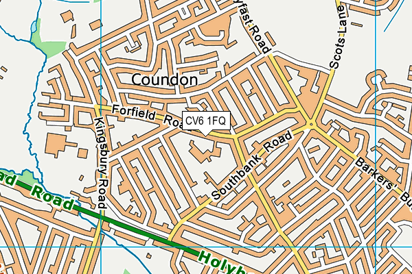 Coundon Primary School map (CV6 1FQ) - OS VectorMap District (Ordnance Survey)