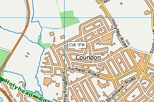CV6 1FW map - OS VectorMap District (Ordnance Survey)