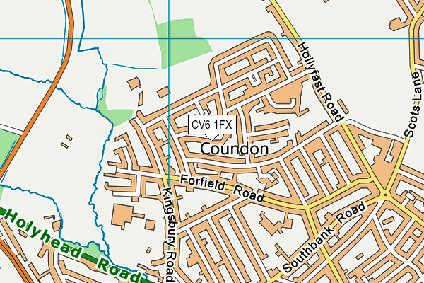 CV6 1FX map - OS VectorMap District (Ordnance Survey)