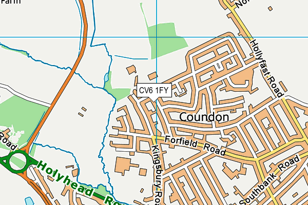 CV6 1FY map - OS VectorMap District (Ordnance Survey)