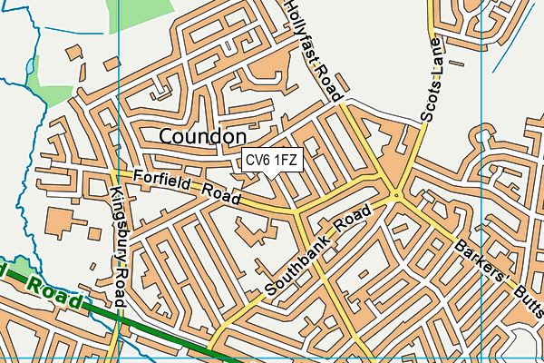 CV6 1FZ map - OS VectorMap District (Ordnance Survey)