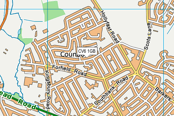 CV6 1GB map - OS VectorMap District (Ordnance Survey)