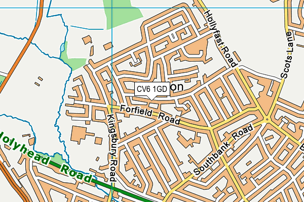 CV6 1GD map - OS VectorMap District (Ordnance Survey)