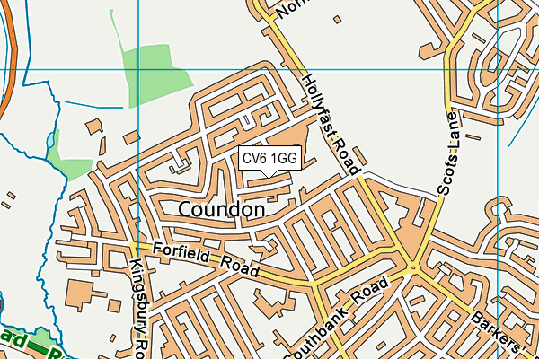 CV6 1GG map - OS VectorMap District (Ordnance Survey)