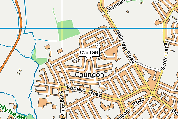 CV6 1GH map - OS VectorMap District (Ordnance Survey)