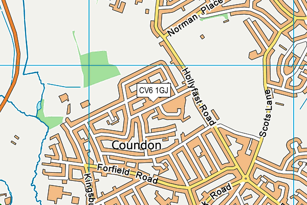 CV6 1GJ map - OS VectorMap District (Ordnance Survey)