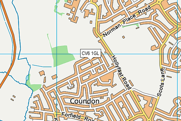 CV6 1GL map - OS VectorMap District (Ordnance Survey)