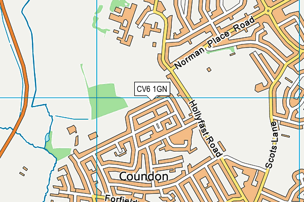 CV6 1GN map - OS VectorMap District (Ordnance Survey)