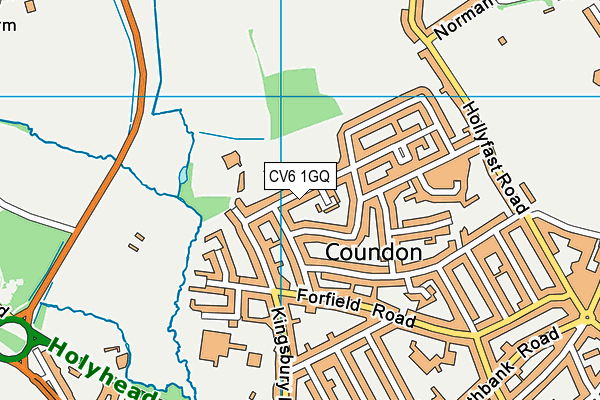 CV6 1GQ map - OS VectorMap District (Ordnance Survey)