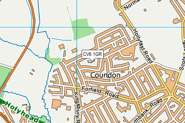 CV6 1GR map - OS VectorMap District (Ordnance Survey)