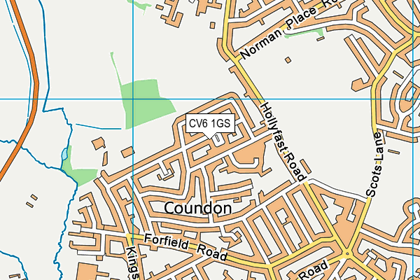 CV6 1GS map - OS VectorMap District (Ordnance Survey)