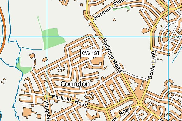 CV6 1GT map - OS VectorMap District (Ordnance Survey)