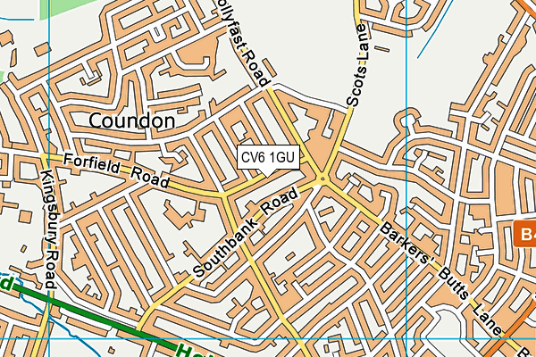 CV6 1GU map - OS VectorMap District (Ordnance Survey)