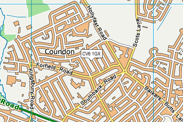 CV6 1GX map - OS VectorMap District (Ordnance Survey)