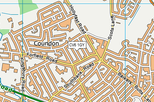 CV6 1GY map - OS VectorMap District (Ordnance Survey)