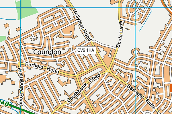 CV6 1HA map - OS VectorMap District (Ordnance Survey)