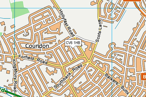 CV6 1HB map - OS VectorMap District (Ordnance Survey)