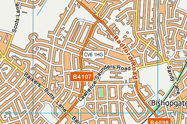 CV6 1HG map - OS VectorMap District (Ordnance Survey)