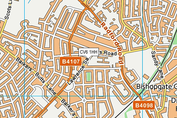 CV6 1HH map - OS VectorMap District (Ordnance Survey)