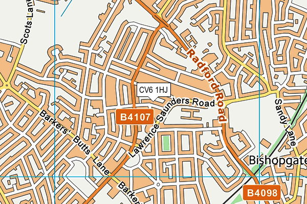 CV6 1HJ map - OS VectorMap District (Ordnance Survey)