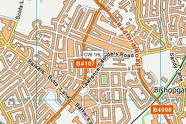 CV6 1HL map - OS VectorMap District (Ordnance Survey)