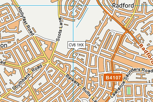 CV6 1HX map - OS VectorMap District (Ordnance Survey)