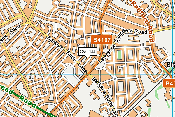 CV6 1JJ map - OS VectorMap District (Ordnance Survey)