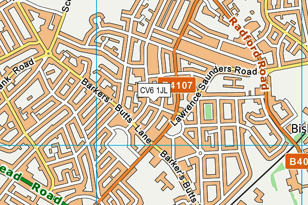 CV6 1JL map - OS VectorMap District (Ordnance Survey)
