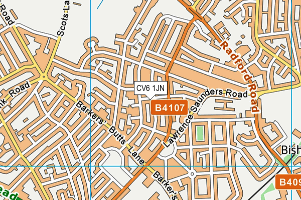 CV6 1JN map - OS VectorMap District (Ordnance Survey)