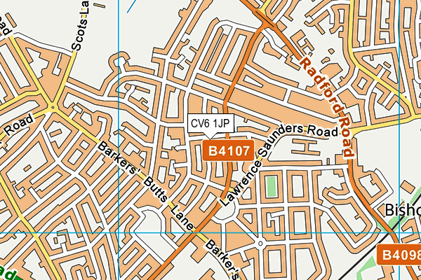 CV6 1JP map - OS VectorMap District (Ordnance Survey)