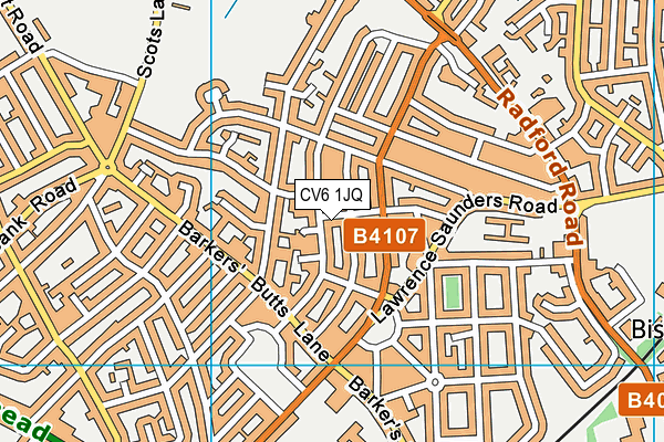 CV6 1JQ map - OS VectorMap District (Ordnance Survey)