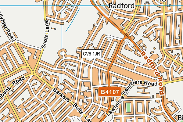 CV6 1JR map - OS VectorMap District (Ordnance Survey)