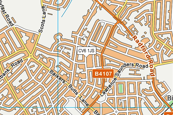 CV6 1JS map - OS VectorMap District (Ordnance Survey)