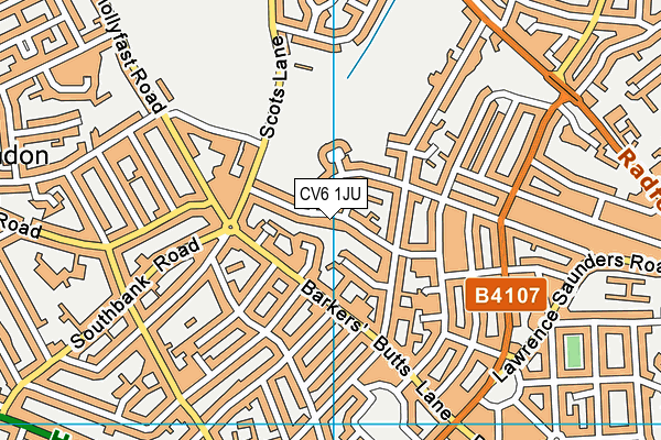 CV6 1JU map - OS VectorMap District (Ordnance Survey)