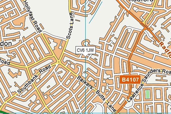 CV6 1JW map - OS VectorMap District (Ordnance Survey)