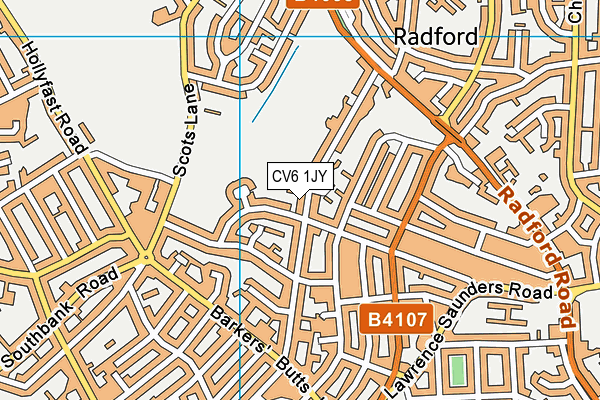 CV6 1JY map - OS VectorMap District (Ordnance Survey)