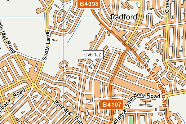 CV6 1JZ map - OS VectorMap District (Ordnance Survey)