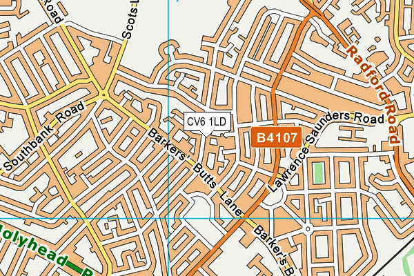 CV6 1LD map - OS VectorMap District (Ordnance Survey)
