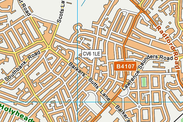 CV6 1LE map - OS VectorMap District (Ordnance Survey)