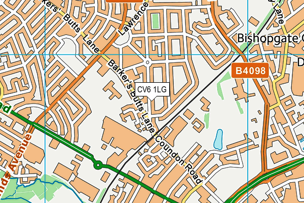 CV6 1LG map - OS VectorMap District (Ordnance Survey)