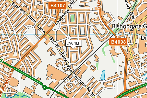 CV6 1LH map - OS VectorMap District (Ordnance Survey)