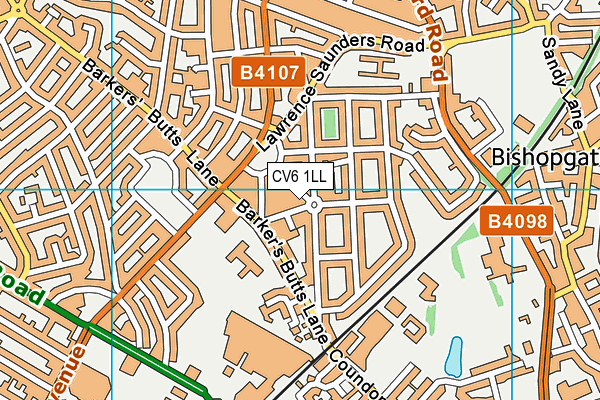 CV6 1LL map - OS VectorMap District (Ordnance Survey)