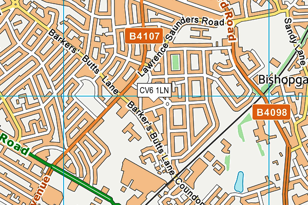 CV6 1LN map - OS VectorMap District (Ordnance Survey)